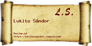 Lukits Sándor névjegykártya